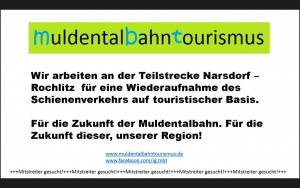 Hinweisschlid der IG Muldentalbahntourismus